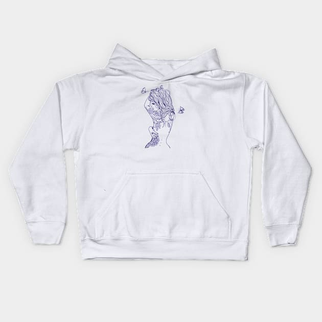 Tattoo Silhouette Kids Hoodie by EveFarb